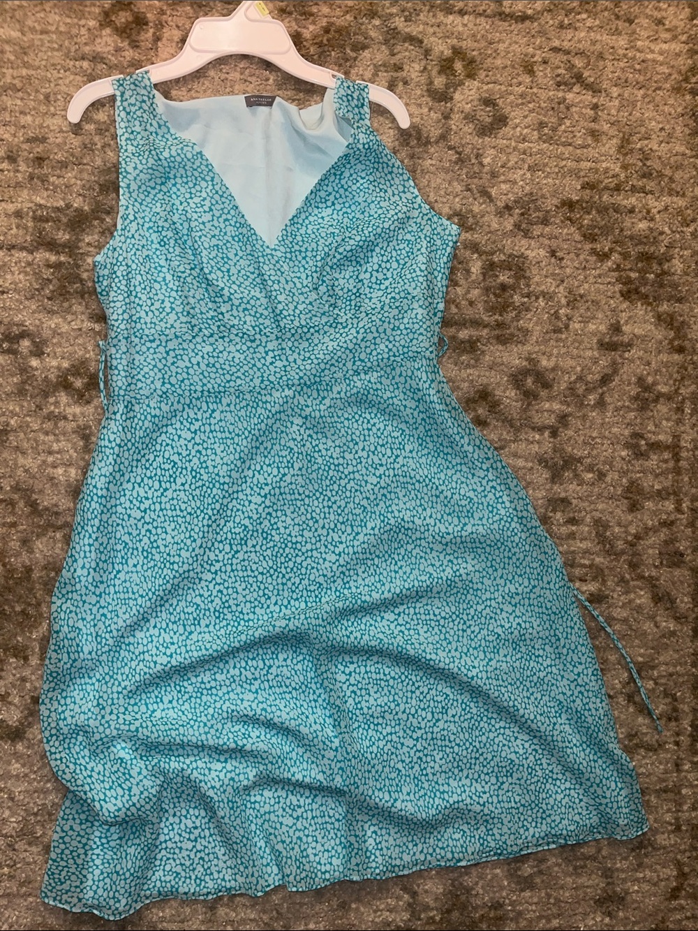 Sleeveless Teal Floral Wrap Dress